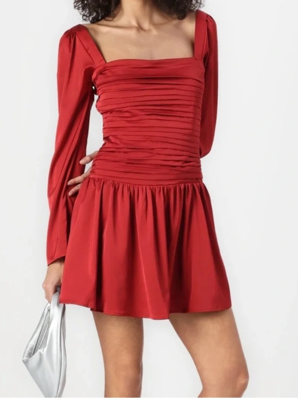 Abercrombie & Fitch Emerson Satin Burgundy Dress XL Petite